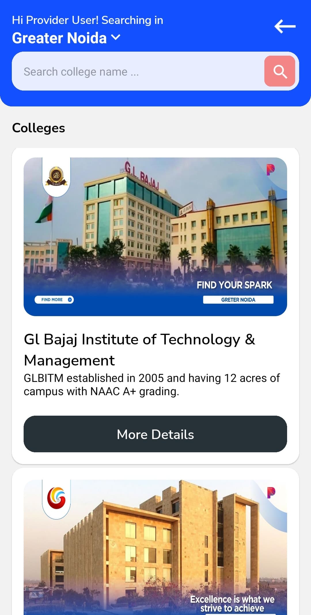 App Screenshot 1 - Hostel Listings